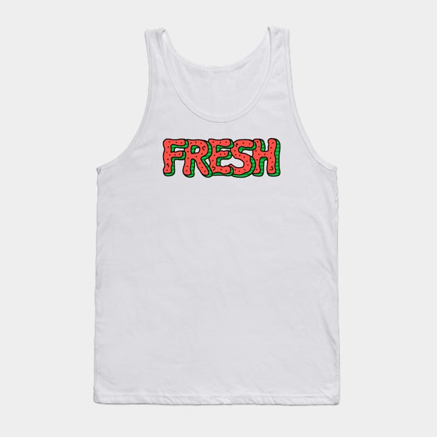 Fresh Watermelon | Cute Fruit Alphabet Typography Tank Top by brogressproject